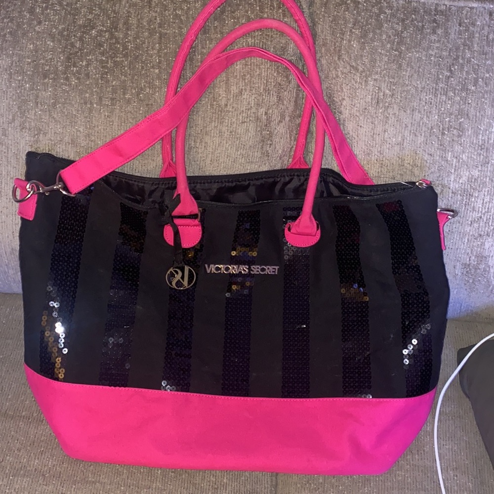Victoria’s Secret large tote shoulder or across chest extra strap used two times